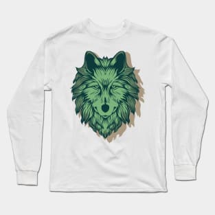 Wolf Head Illustration Long Sleeve T-Shirt